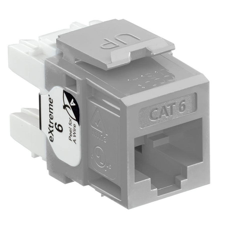 Leviton 61110-RG6 6+ QuickPort Snap-In Connector (Gray)