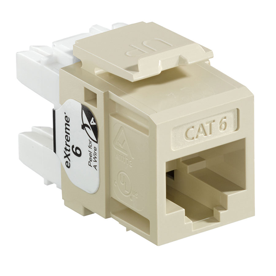 Leviton 61110-RI6 6+ QuickPort Snap-In Connector (Ivory)