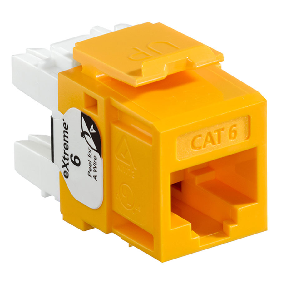 Leviton 61110-RY6 6+ QuickPort Snap-In Connector (Yellow)